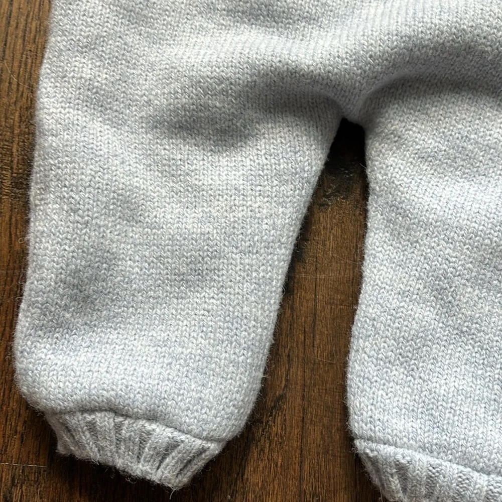 Caramelo Kids Blue Knit Pom Pom Pramsuit (6-9M)